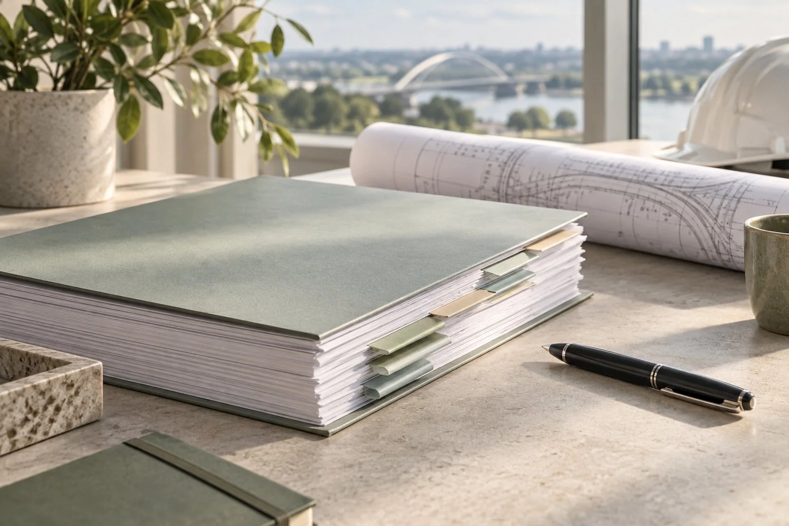 Illustratief beeld: Contractdossier met technische documenten
